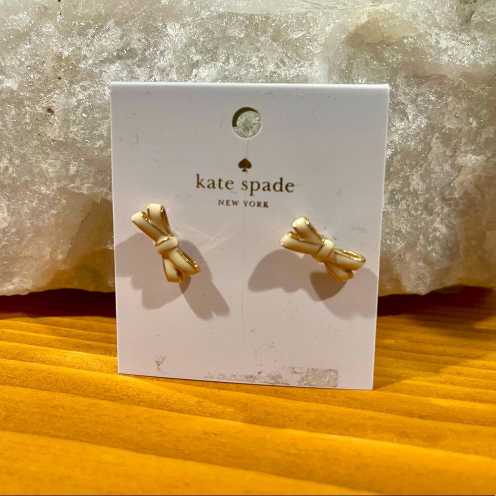 Kate Spade mini bow enamel earrings